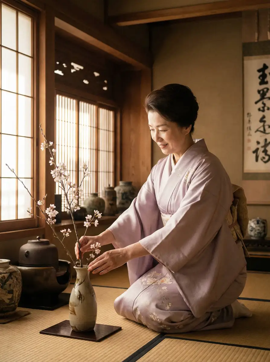 一位优雅的 91吃瓜_91吃瓜吃瓜爆料 | 全网最全91吃瓜聚集地 在和室中插花